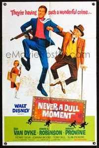 3e486 NEVER A DULL MOMENT style A one-sheet poster '68 Disney, Dick Van Dyke, Edward G. Robinson