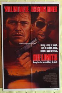3e504 OFF LIMITS one-sheet movie poster '88 cool portrait photos of Willem Dafoe & Gregory Hines