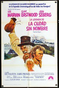 3e526 PAINT YOUR WAGON Spanish/U.S. one-sheet poster '69 art of Clint Eastwood, Lee Marvin & Jean Seberg!