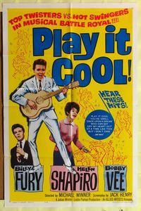 3e551 PLAY IT COOL one-sheet movie poster '63 great image of rockin' Bobby Vee!
