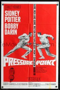 3e565 PRESSURE POINT one-sheet movie poster '62 Sidney Poitier squares off against Bobby Darin!
