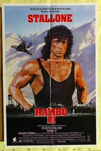 3e591 RAMBO III one-sheet '88 great image of buff Sylvester Stallone as John Rambo, Richard Crenna