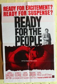 3e595 READY FOR THE PEOPLE one-sheet movie poster '64 Buzz Kulik, Simon Oakland, ready for suspense?