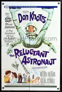 3e603 RELUCTANT ASTRONAUT one-sheet '67 wacky Don Knotts in the maddest mixup in space history!