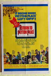 3e608 RETURN TO PEYTON PLACE 1sh '61 Carol Lynley Jeff Chandler starts where Peyton Place left off!