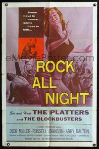 3e621 ROCK ALL NIGHT one-sheet poster '57 rock 'n' roll, some have to dance...some have to kill!
