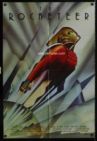 3e623 ROCKETEER DS one-sheet movie poster '91 Disney, really cool John Mattos art of flying man!