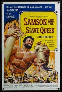 3e640 SAMSON & THE SLAVE QUEEN 1sheet '64 Umberto Lenzi's Zorro contro Maciste, great art of Samson!