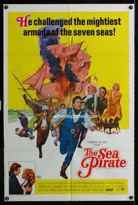 3e653 SEA PIRATE one-sheet poster '67 Surcouf, l'eroe dei sette mari, Gerard Barray, swashbucklers!