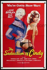 3e658 SEDUCTION OF CINDY one-sheet '80 you gotta have Veronica Hart, and Seka's got her, Ron Jeremy!