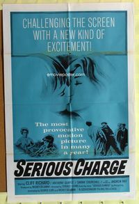 3e662 SERIOUS CHARGE one-sheet poster '59 Terence Young, Anthony Quayle, church molestation drama!