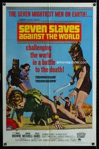 3e666 SEVEN SLAVES AGAINST THE WORLD one-sheet '65 Gli Schiavi Piu Forti del Mondo, sword & sandal