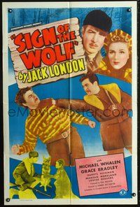 3e682 SIGN OF THE WOLF style A one-sheet poster '41 Jack London, tough Michael Whalen, Grace Bradley