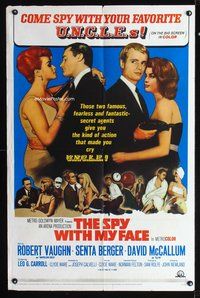 3e730 SPY WITH MY FACE one-sheet poster '66 Robert Vaughn, come spy with your favorite U.N.C.L.E.s!