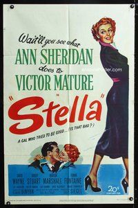 3e744 STELLA one-sheet movie poster '50 full-length art of sexy Ann Sheridan trying to be good!