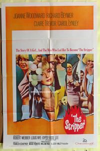 3e761 STRIPPER one-sheet '63 the story of the men who led sexy Joanne Woodward to be a stripper!