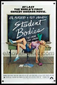 3e765 STUDENT BODIES one-sheet movie poster '81 gruesome Morgan Kane high school horror art!