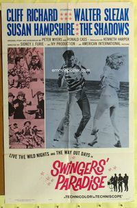 3e787 SWINGERS' PARADISE one-sheet movie poster '65 live the wild nights and the way out days!