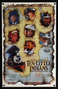 3e819 TEN LITTLE INDIANS one-sheet '89 Brenda Vaccaro, Frank Stallone, Agatha Christie thriller!
