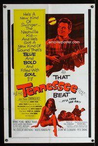 3e830 THAT TENNESSEE BEAT one-sheet poster '66 Merle Travis is the Nashville Kid, country music!
