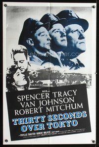 3e835 THIRTY SECONDS OVER TOKYO one-sheet poster R60s Spencer Tracy, Van Johnson, Robert Mitchum
