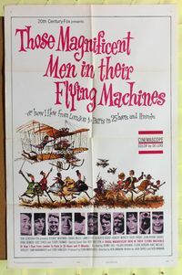 3e837 THOSE MAGNIFICENT MEN IN THEIR FLYING MACHINES 1sh '65 great wacky artwork of early airplane!