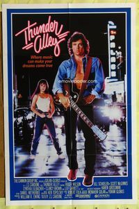 3e844 THUNDER ALLEY one-sheet movie poster '85 Leif Garrett, cool rock & roll city image!