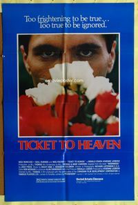 3e850 TICKET TO HEAVEN one-sheet movie poster '81 Ralph L. Thomas, creepy man with flowers image!