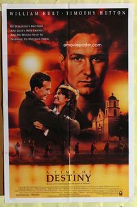3e856 TIME OF DESTINY one-sheet poster '88 great art of William Hurt, Timothy Hutton, & Melissa Leo!