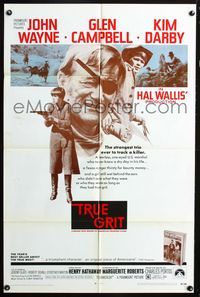 3e885 TRUE GRIT one-sheet movie poster '69 John Wayne as Rooster Cogburn, Kim Darby, Glen Campbell