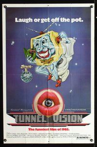 3e889 TUNNEL VISION one-sheet movie poster '76 Chevy Chase, bizarre wacky artwork by Laws & Weisman!