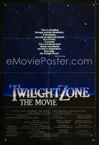 3e891 TWILIGHT ZONE 1sheet '83 Joe Dante, Steven Spielberg, John Landis, from Rod Serling TV series!