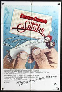 3e903 UP IN SMOKE one-sheet '78 Cheech & Chong marijuana drug classic, great Scakisbrick artwork!