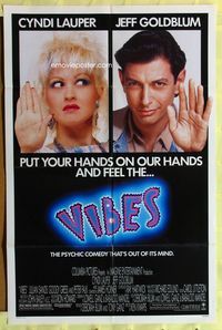 3e909 VIBES one-sheet poster '88 great portraits of Cyndi Lauper & Jeff Goldblum, feel the vibes!