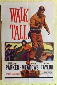 3e916 WALK TALL one-sheet poster '60 Willard Parker in lawless West, Joyce Meadows, Kent Taylor!