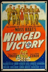 3e962 WINGED VICTORY one-sheet '44 Judy Holliday, WWII propaganda, cool image of soldiers with girl!