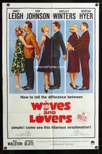 3e971 WIVES & LOVERS one-sheet poster '63 Janet Leigh, Van Johnson, Shelley Winters, Martha Hyer
