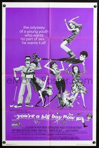 3e993 YOU'RE A BIG BOY NOW one-sheet '67 Francis Ford Coppola's odyssey of a young sex-crazed youth!