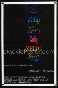 3e996 ZELIG one-sheet movie poster '83 wacky Woody Allen mockumentary!