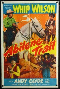 3f014 ABILENE TRAIL one-sheet '51 cowboy Whip Wilson on horseback, pretty Noel Neill, Andy Clyde