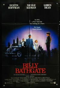 3f086 BILLY BATHGATE DS one-sheet '91 cool art of 30's gangster Dustin Hoffman, Nicole Kidman!
