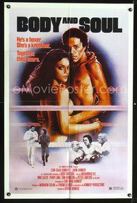 3f115 BODY & SOUL one-sheet movie poster '81 black boxing epic, Muhammad Ali, sexy artwork!