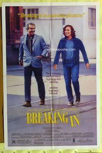 3f132 BREAKING IN one-sheet '89 great image of Burt Reynolds & partner-in-crime Casey Siemaszko!