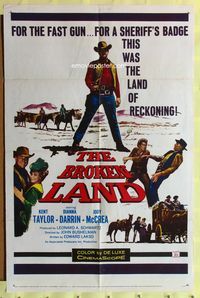 3f138 BROKEN LAND one-sheet movie poster '61 Jody McCrea, Kent Taylor, cowboy western!
