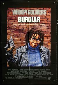 3f147 BURGLAR one-sheet movie poster '87 great image of tough thief Whoopi Goldberg!