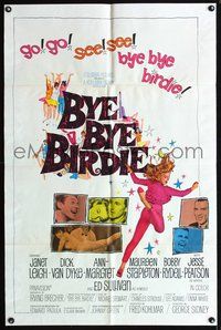 3f153 BYE BYE BIRDIE 1sheet '63 cool artwork of sexy Ann-Margret dancing, Dick Van Dyke, Janet Leigh