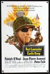 3f182 CASTLE KEEP one-sheet movie poster '69 Burt Lancaster & sexy Astrid Heeren in World War II!
