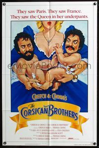 3f200 CHEECH & CHONG'S THE CORSICAN BROTHERS 1sheet '84 art of Cheech Marin & Tommy Chong as babies!