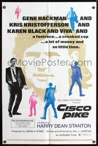 3f212 CISCO PIKE one-sheet movie poster '71 Gene Hackman, Kris Kristofferson, Karen Black, Viva