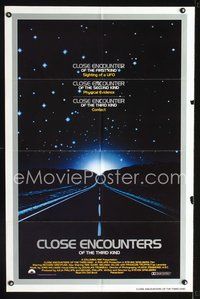 3f216 CLOSE ENCOUNTERS OF THE THIRD KIND int'l silver border style 1sh '77 Steven Spielberg sci-fi!